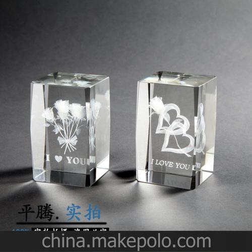 情定三生 3D内雕K9水晶玫瑰，镌刻永恒的浪漫
